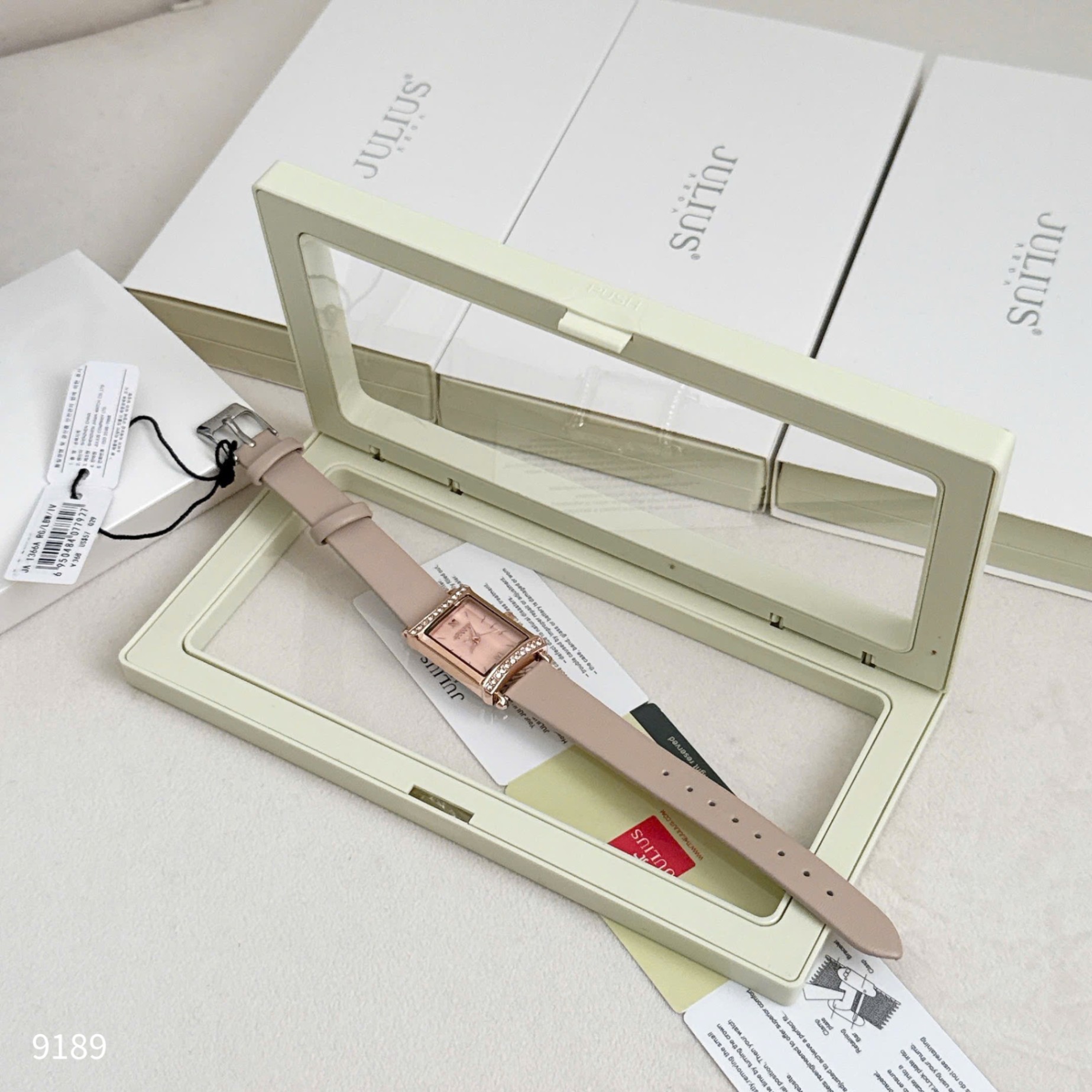 L466-ĐỒNG HỒ JULIUS MÀU KEM NỮ SẴN