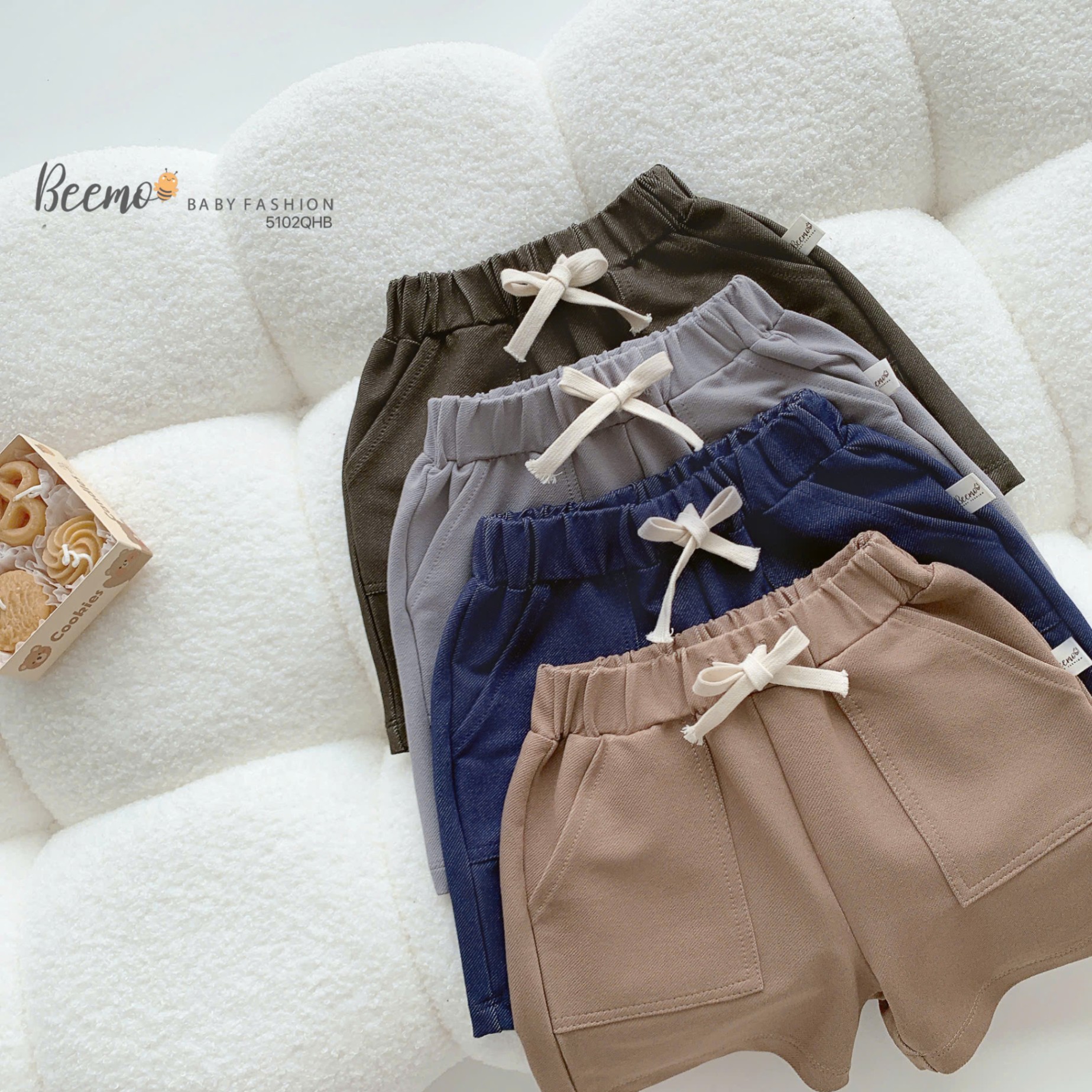 5102QHB-QUẦN SHORTS DA CÁ GIẢ BÒ PHỐI DÂY RỦT