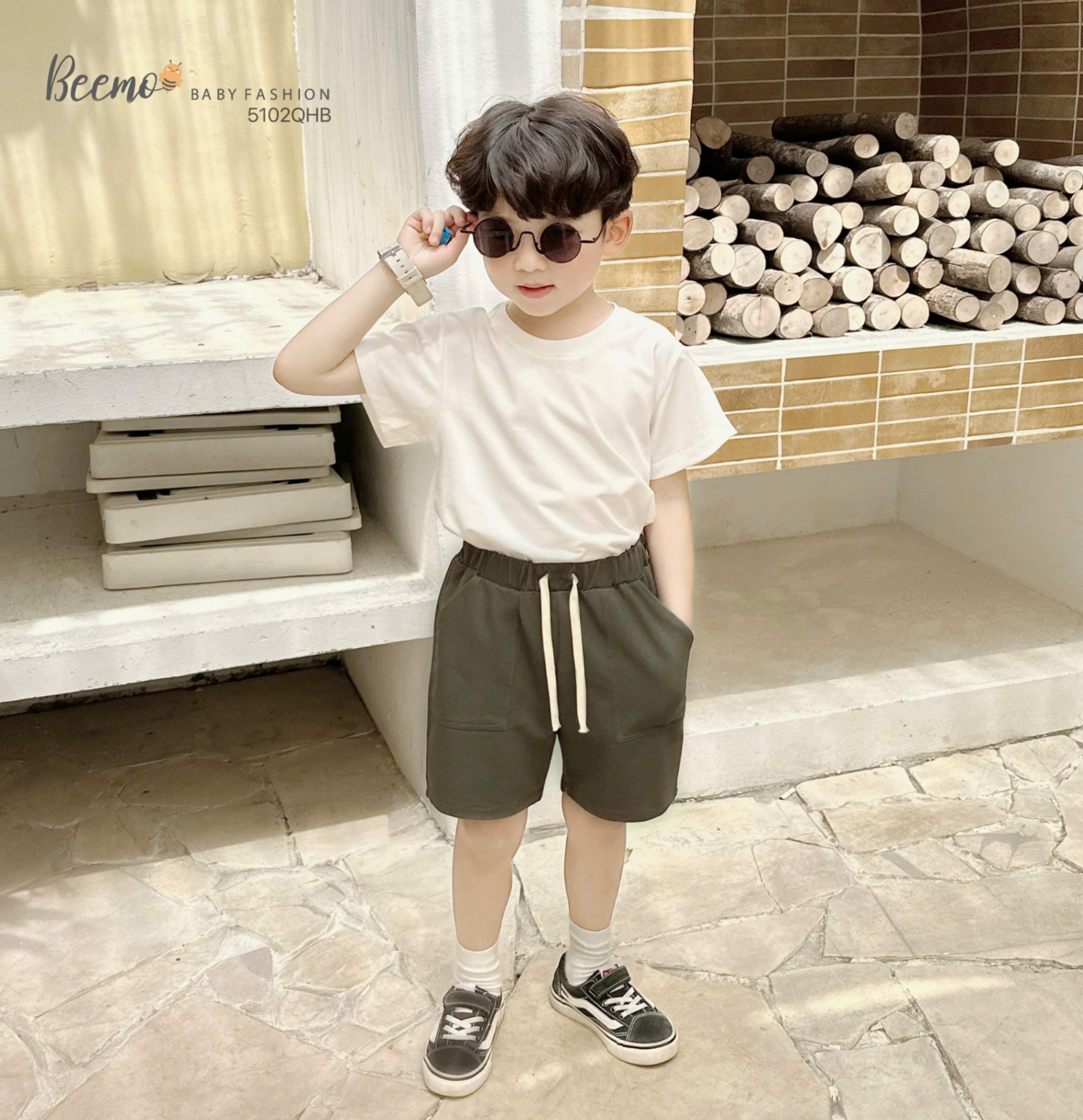 5102QHB-QUẦN SHORTS DA CÁ GIẢ BÒ PHỐI DÂY RỦT