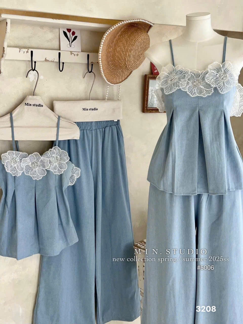 L487-SET BỘ 2 DÂY ĐÍNH HOA NỮ