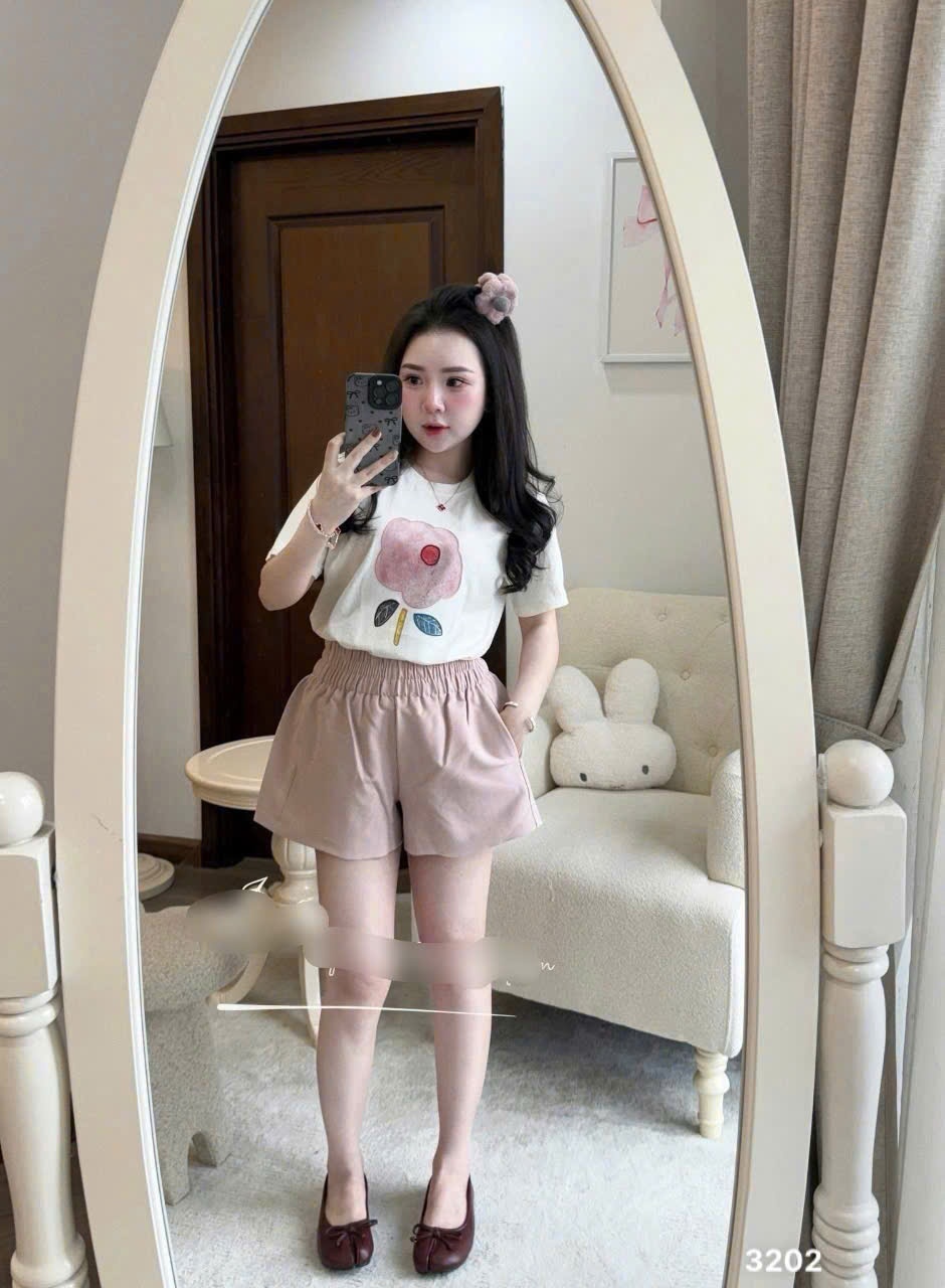 L489-SET BỘ ÁO CỘC HOA QUẦN ĐÙI NỮ