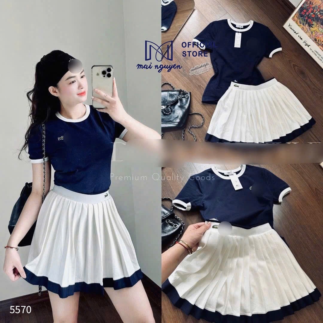 L486-SET ÁO THAN CHÂN VÁY TRẮNG NỮ SẴN
