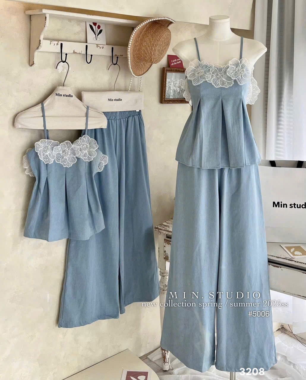 L487-SET BỘ 2 DÂY ĐÍNH HOA NỮ