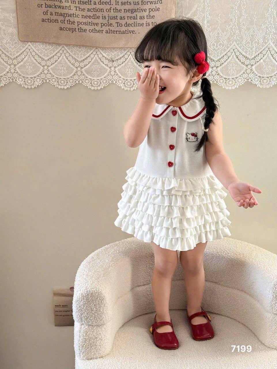 L501 - VÁY POLO BÉ GÁI PHỐI BÈO TẦNG