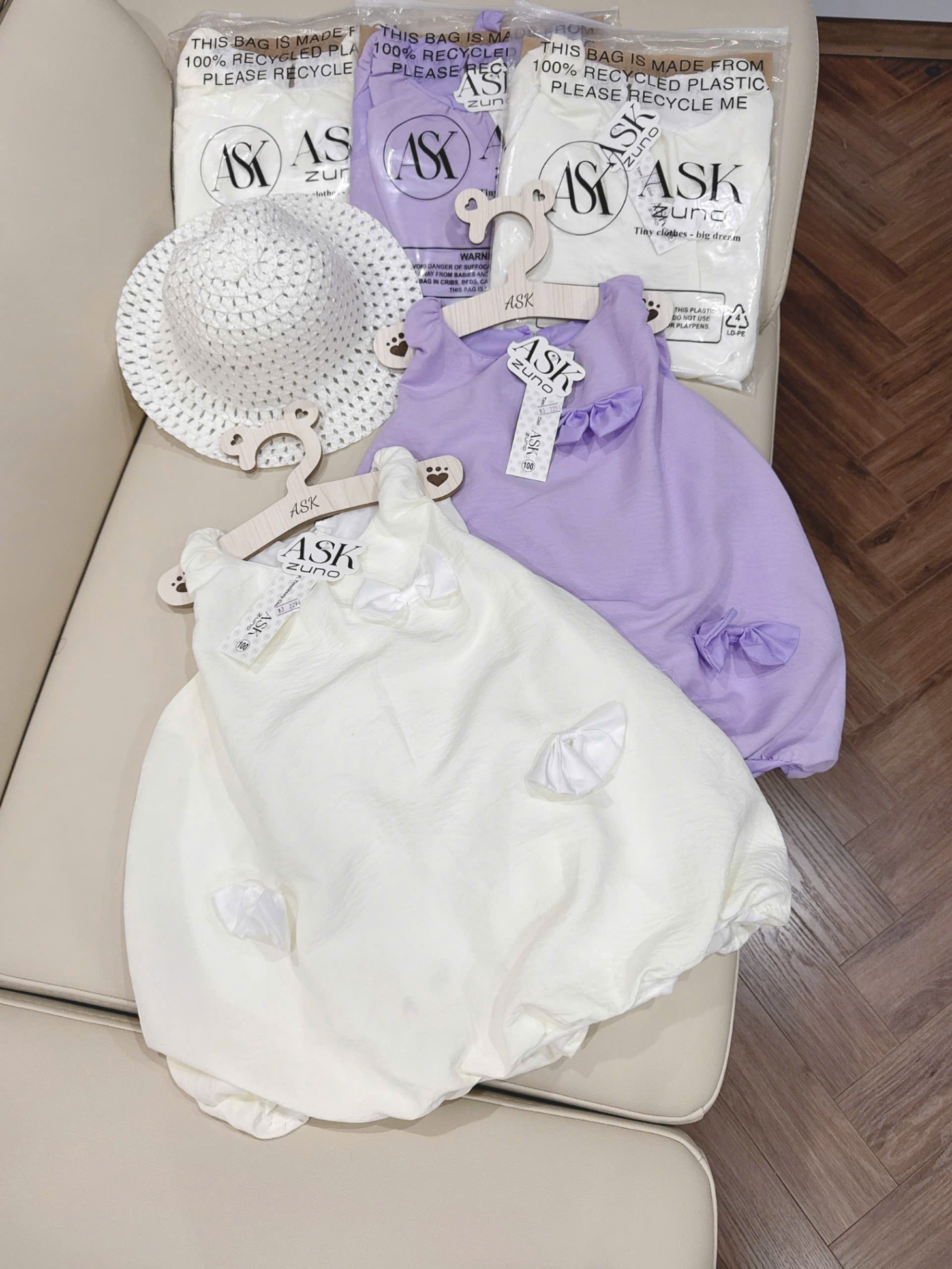L502 - SET VÁY BỒNG KÈM MŨ XIU XINH BÉ GÁI