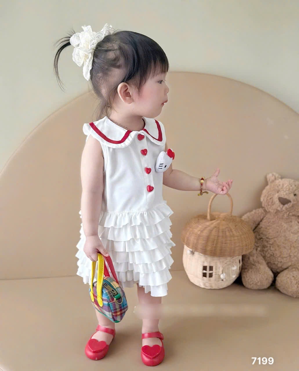 L501 - VÁY POLO BÉ GÁI PHỐI BÈO TẦNG