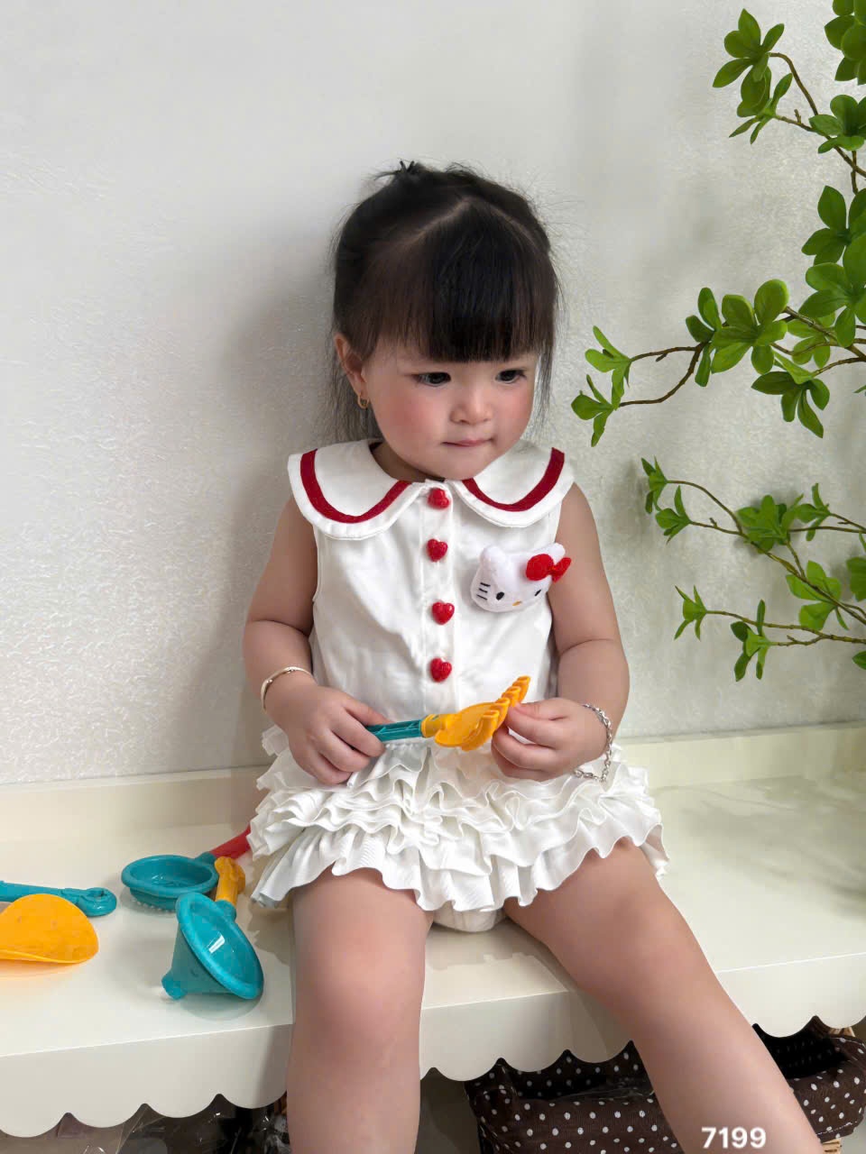 L501 - VÁY POLO BÉ GÁI PHỐI BÈO TẦNG