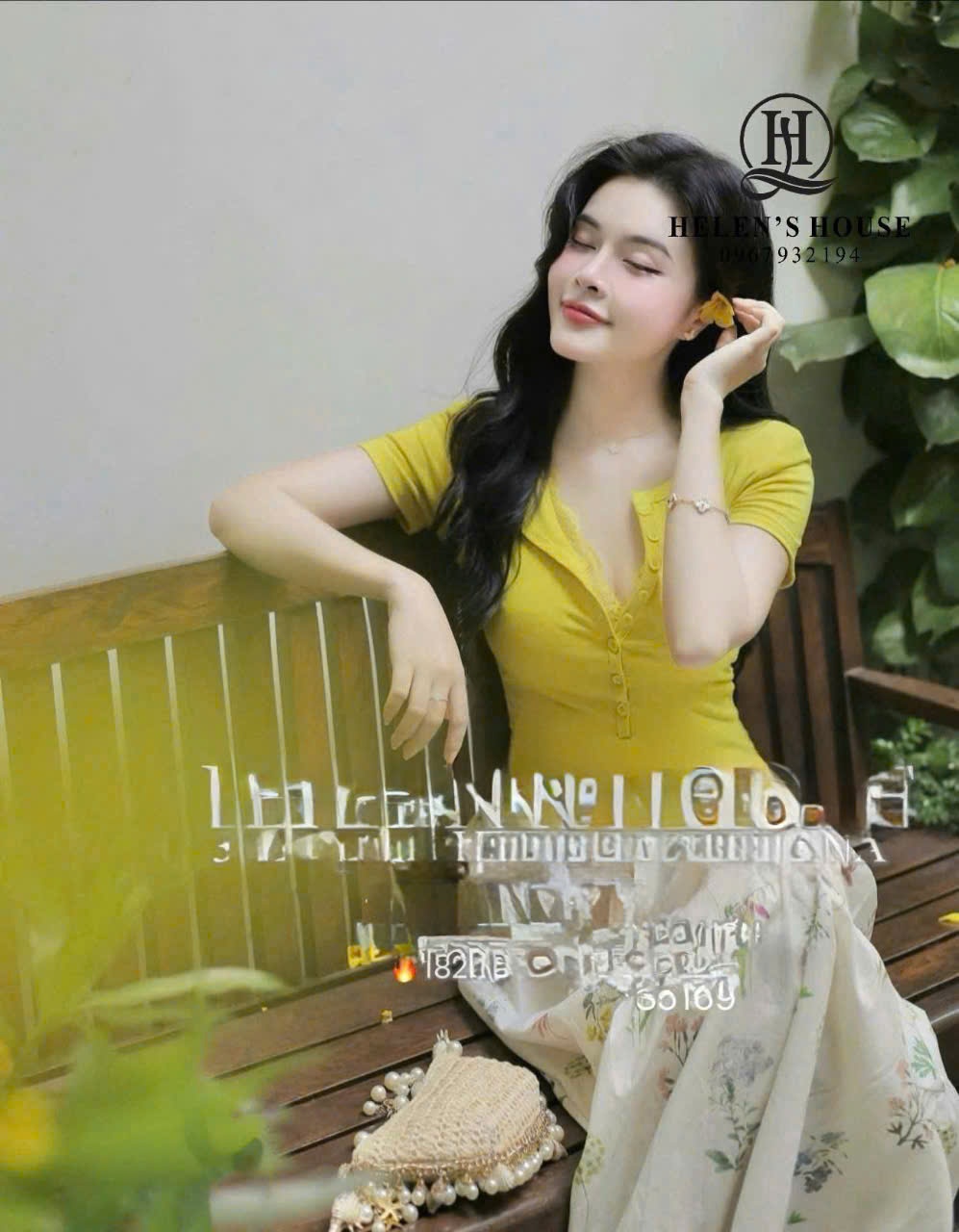 L505 - SET ÁO VÀNG CHÂN VÁY DÀI HOA NỮ