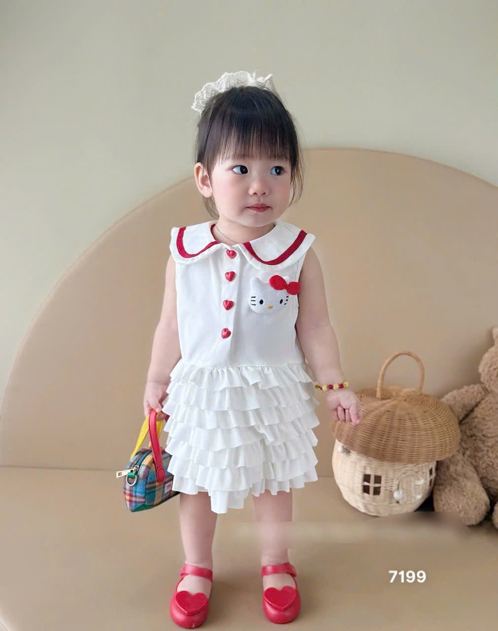 L501 - VÁY POLO BÉ GÁI PHỐI BÈO TẦNG