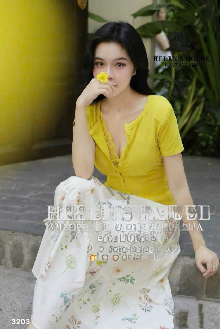 L505 - SET ÁO VÀNG CHÂN VÁY DÀI HOA NỮ