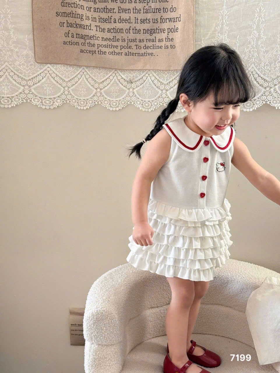 L501 - VÁY POLO BÉ GÁI PHỐI BÈO TẦNG