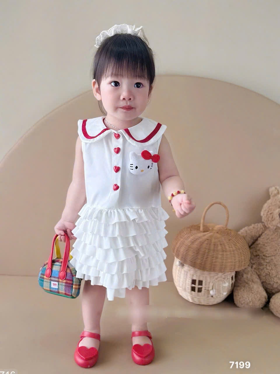 L501 - VÁY POLO BÉ GÁI PHỐI BÈO TẦNG