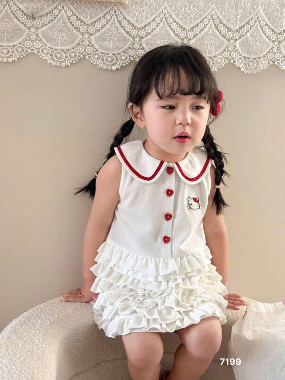 L501 - VÁY POLO BÉ GÁI PHỐI BÈO TẦNG