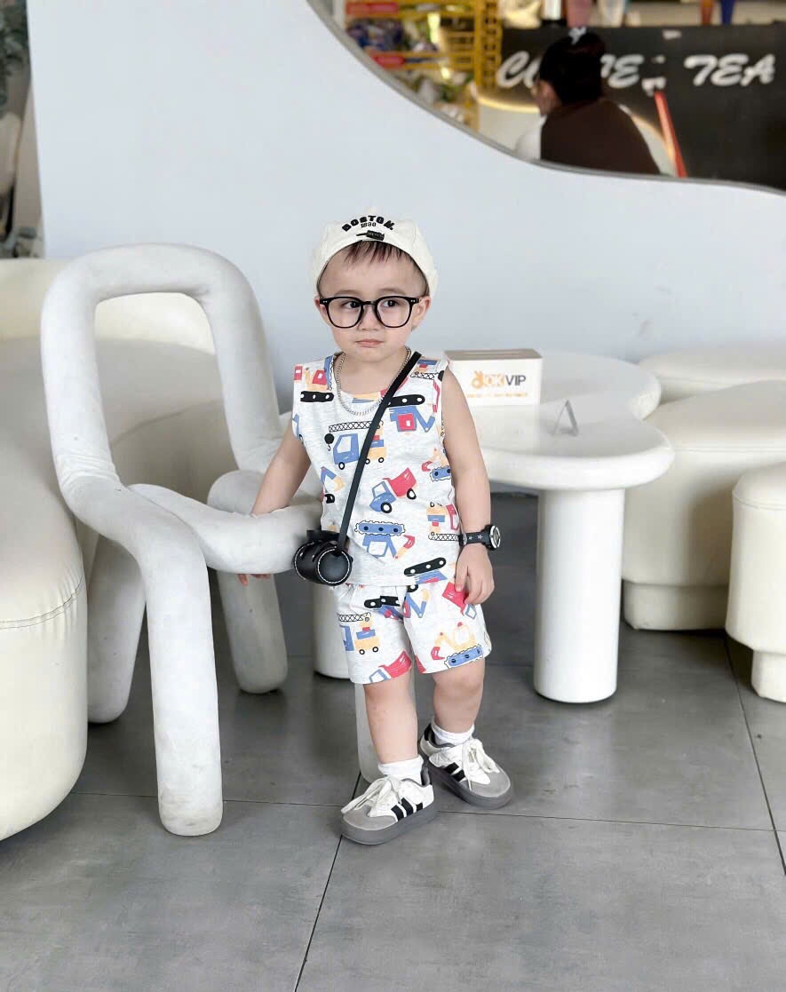 L508-SET 2 BỘ Ô TÔ CẦN CẨU TONE ĐỎ GHI BÉ TRAI SẴN