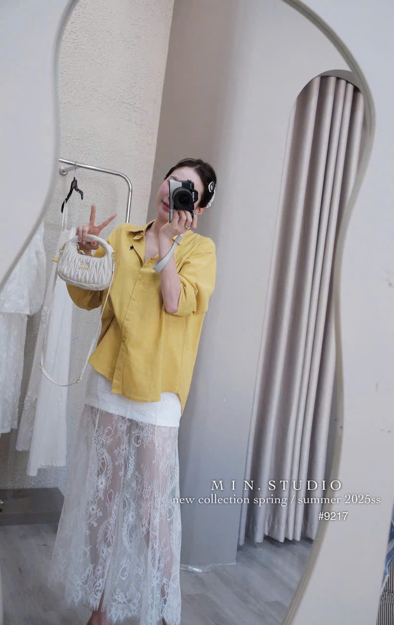 Y4674-ÁO SƠ MI NỮ DÀI TAY VẠNG THÊU KỊ SĨ