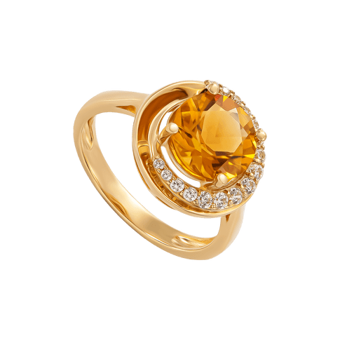 Nhẫn Vàng 18K đính đá Citrine CTXMY000206