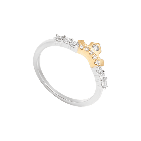 Nhẫn Kim cương Vàng trắng 14K Disney|PNJ Sleeping Beauty DDDDC001106