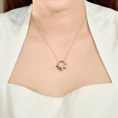 Mặt dây chuyền Vàng 18K đính đá Ruby RBMXY000016