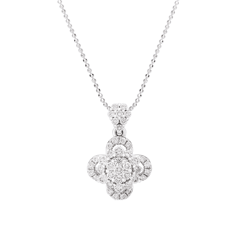 Mặt dây chuyền Kim cương Vàng trắng 18K DDDDW060223