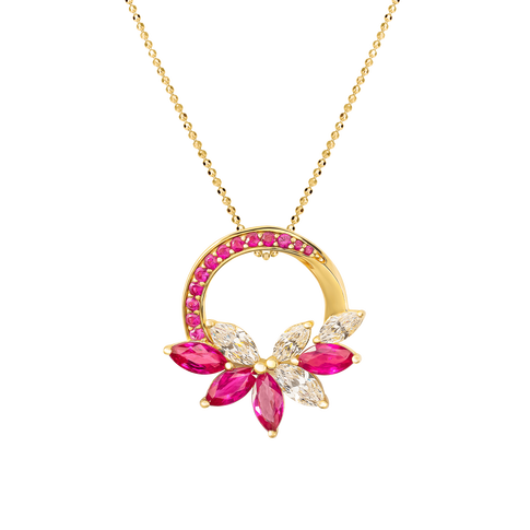 Mặt dây chuyền Vàng 18K đính đá Ruby RBMXY000016