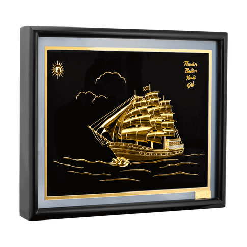 Tranh Gắn Đá Thuận Buồm Xuôi Gió Mạ Vàng Art XMXMY000010