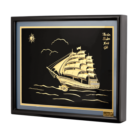 Tranh Gắn Đá Thuận Buồm Xuôi Gió Mạ Vàng Art XMXMY000010