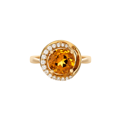 Nhẫn Vàng 18K đính đá Citrine CTXMY000206