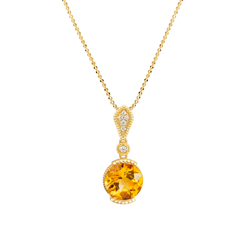 Mặt dây chuyền Vàng 18K đính đá Citrine CTXMY000296