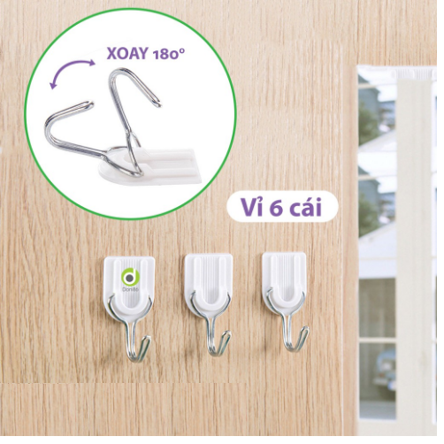 Vỉ 6 móc dán tường siêu chịu lực sản phẩm vô cùng tiện dụng - vi6 6 móc giá sỉ