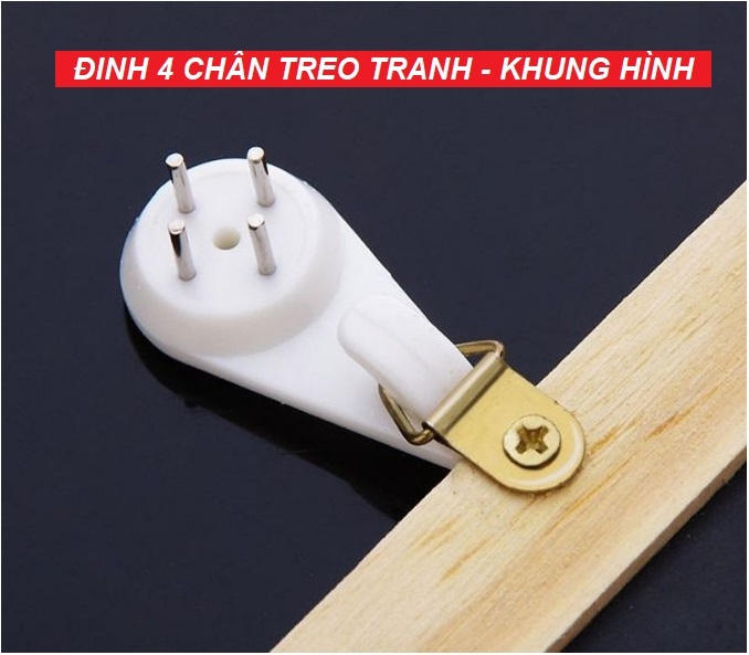 Đinh treo khung tranh, Đinh 4 chân treo tranh ảnh, móc chìa khóa, móc treo đồ đóng tường tiện lợi không cần khoan tường