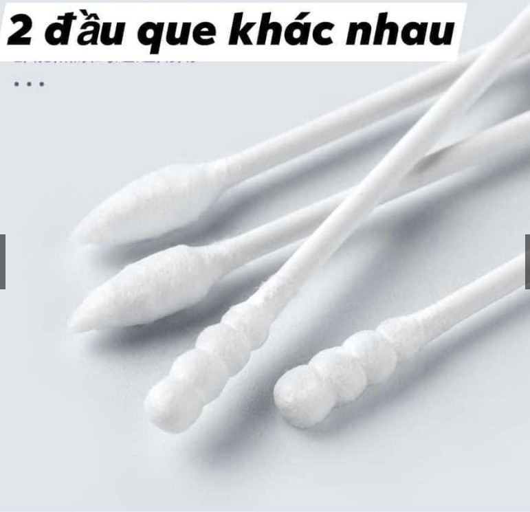 Hộp 200 Chiếc Tăm Bông Ngoáy Tai 2 Đầu - tăm bông 2 đầu giá sỉ