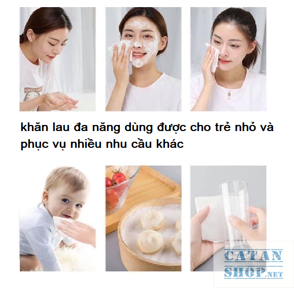 Khăn lau mặt khô Animerry dùng 1 lần, cotton cao cấp tự nhiên, cuộn khăn mặt khô tẩy trang đa năng - khăn lau trái đào giá sỉ