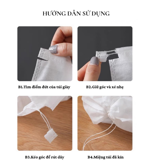 Túi đựng giày đa năng vải không dệt, miệng dây rút tiện lợi size to - Túi đựng giày giá sỉ