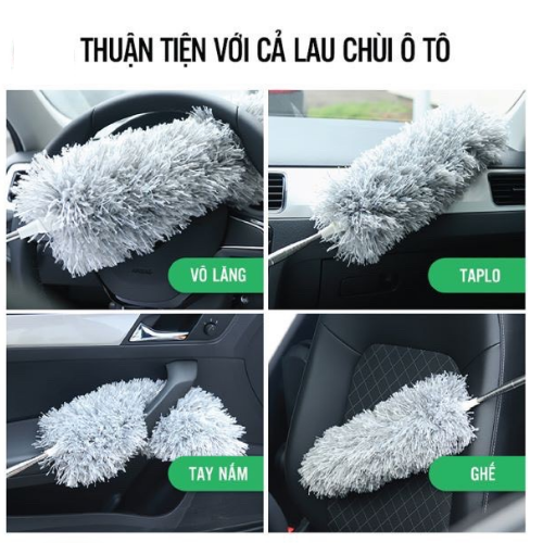 Chổi Quét Bụi, Quét Mạng Nhện Đa Năng Xoay 360 Độ Có Cán Điều Chỉnh - Chổi quét bụi xoay 360 độ giá sỉ