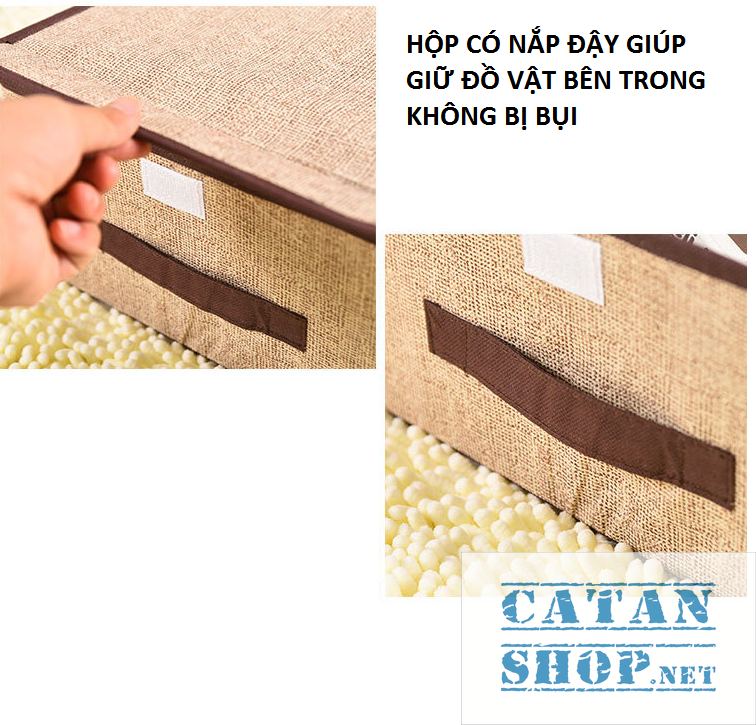 Combo 2 Hộp vải đựng vật dụng xếp gọn, hộp đựng đồ gia đình gấp gọn - Hộp vải gấp gọn giá sỉ