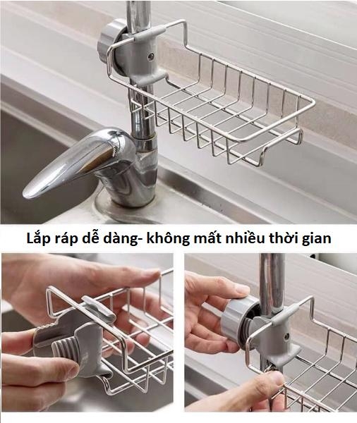 Rổ treo vòi nước rửa chén, giá treo vòi nước phòng tắm - Rổ treo vòi nước inox giá sỉ