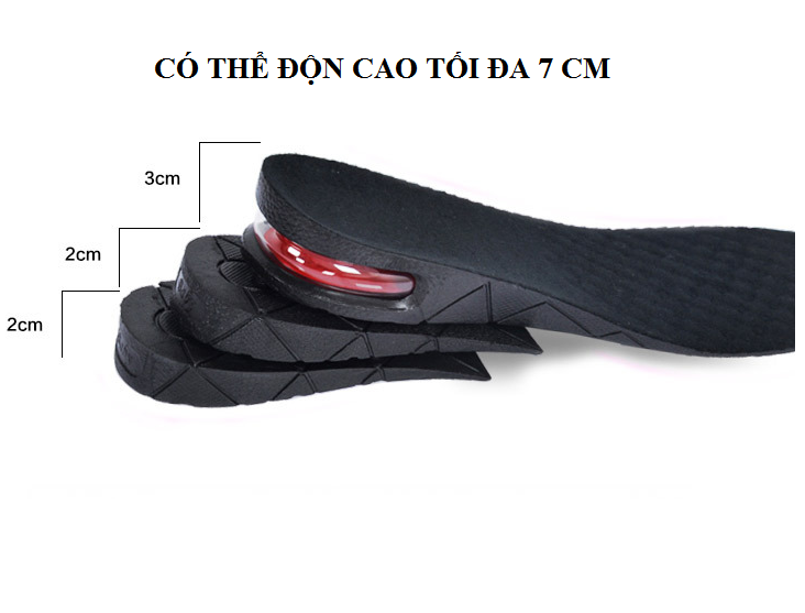 Miếng lót đế giày nguyên bàn cao từ 3cm – 7cm, có thể điều chỉnh theo size chân, có đệm khí - Lót giày air giá sỉ