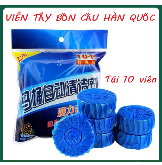 Bịch 10 Viên khử mùi tẩy bồn cầu toilet siêu sạch, Sáp chống ố vàng mùi hôi của nước bẩn, Diệt vi khuẩn - Bịch 10 viên tẩy toilet giá sỉ