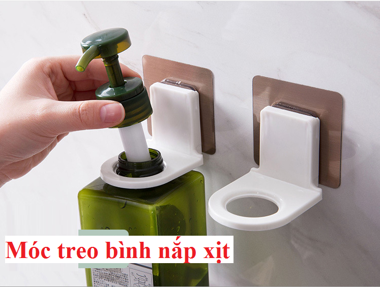 MÓC DÁN TƯỜNG TREO BÌNH NƯỚC RỬA TAY, DẦU GỘI, SỮA TẮM - Móc treo bình dầu gội giá sỉ