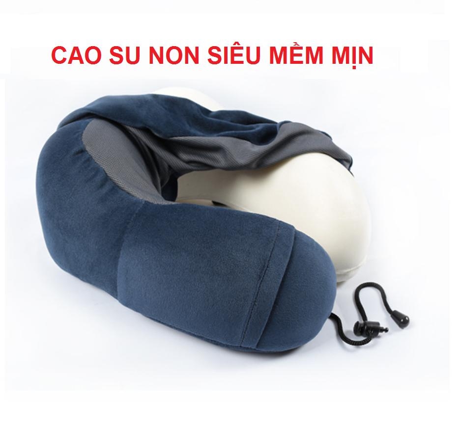 Gối chữ U CAO SU NON cao cấp tặng kèm túi đựng, gối tựa cổ memory foam- Gối cổ cao su non giá sỉ