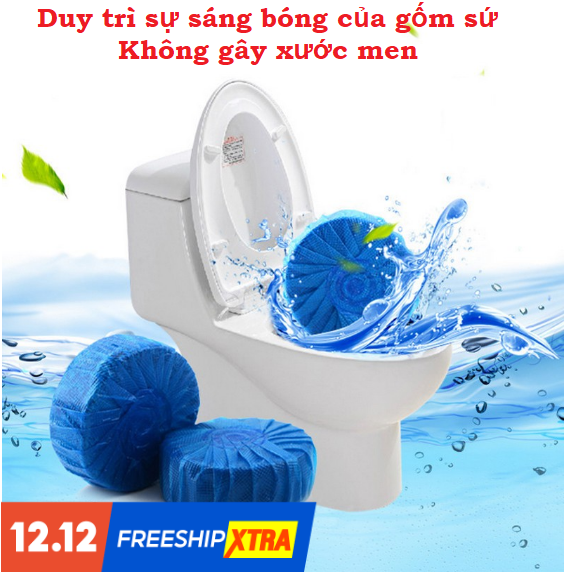 Bịch 10 Viên khử mùi tẩy bồn cầu toilet siêu sạch, Sáp chống ố vàng mùi hôi của nước bẩn, Diệt vi khuẩn - Bịch 10 viên tẩy toilet giá sỉ