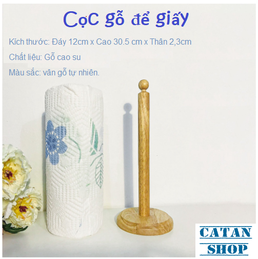 Cây đế giấy gỗ, cọc gỗ để giấy cuộn, cọc gỗ cắm giấy lau đa năng - Cọc gỗ giấy cuộn giá sỉ