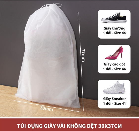 Túi đựng giày đa năng vải không dệt, miệng dây rút tiện lợi size to - Túi đựng giày giá sỉ