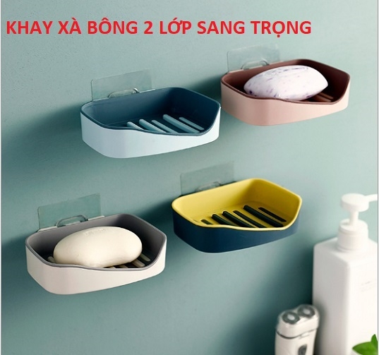 Khay để xà bông, hộp đựng xà phòng 2 Lớp - Khay xà bông 2 lớp giá sỉ