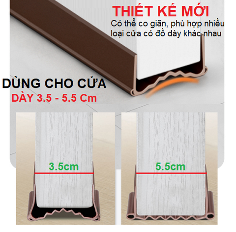 Thanh chắn cửa chống ồn, chống thoát hơi gió điều hòa. Nẹp cửa ZICZAC thế hệ mới chặn gió khe cửa - ron cửa giá sỉ