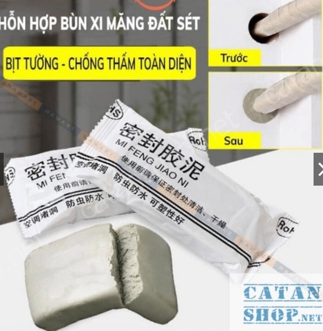 Xi măng dẻo bịt lỗ điều hoà, đường ống nước Xi Măng Trắng Chống Thấm Cách Nhiệt Bùn Đất Sét Keo Trám Tường - 20gr - xi măng dẻo giá sỉ