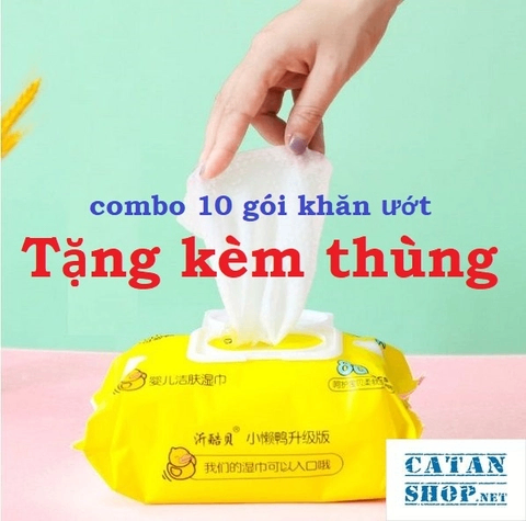 Khăn giấy ướt vịt thùng nhựa, hàng nội địa TQ - giá sỉ