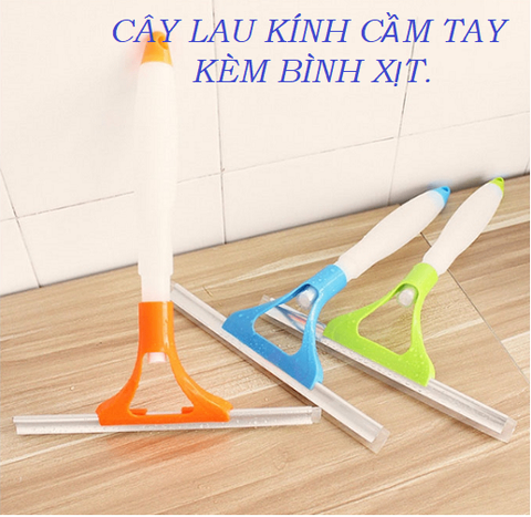 CÂY LAU KÍNH CẦM TAY KÈM BÌNH XỊT, LAU KÍNH ĐA NĂNG 2 IN 1 ( GIAO NGẪU NHIÊN)