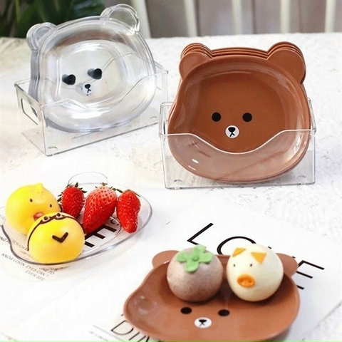 Dĩa gấu tập ăn cho em bé - set 8 cái siêu cute, giá sỉ