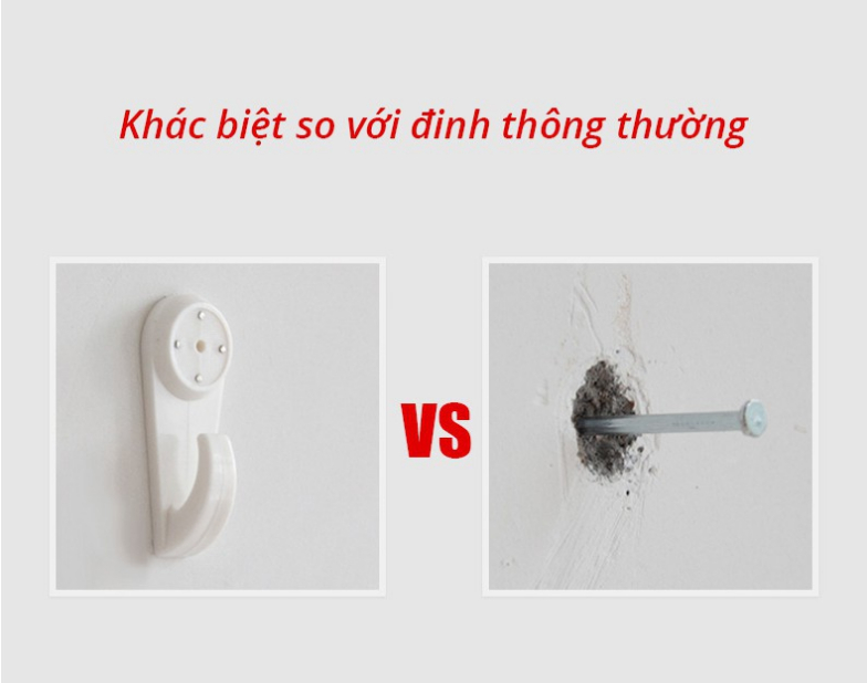 Đinh treo khung tranh, Đinh 4 chân treo tranh ảnh, móc chìa khóa, móc treo đồ đóng tường tiện lợi không cần khoan tường